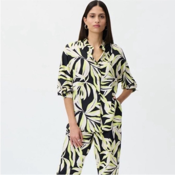 Joseph Ribkoff Floral Satin Blouse - Picture 7 of 10